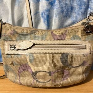 Coach Cream and Purple Crossbody Bag